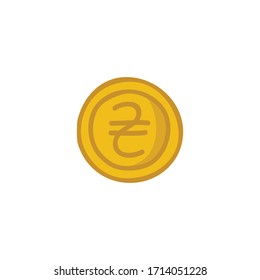 hryvnia coin doodle icon, vector illustration 