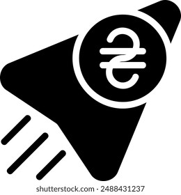 Hryvnia glyph icon illustration vector