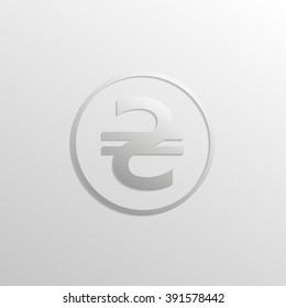 Hryvnia  icon with gradients and shadows