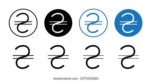 Hryvnia icon Isolated flat vector in outline