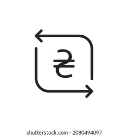 hryvnia icon like easy cash flow or transfer. concept of recurring or regular payment. linear flat trend modern efficiency uah exchange logotype graphic design web element isolated on white background