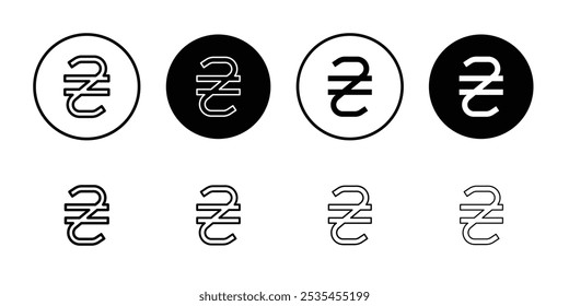 Hryvnia icon Outline vector for web ui