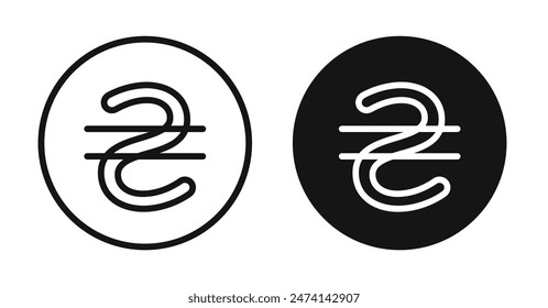 Hryvnia icon set. Ukrainian currency vector symbol. UAH sign.