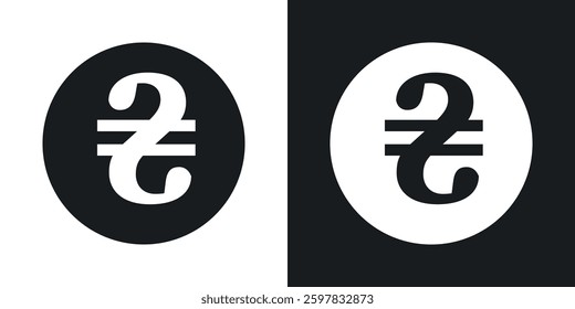 Hryvnia icon symbol collection on white background.