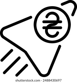 Hryvnia line icon illustration vector