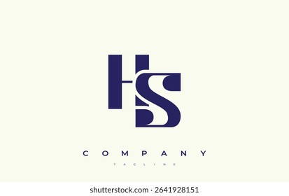 HS Abstract Geometric Logo Design. Modern and elegant logo design with simplistic typography elements, showcasing branding excellence.