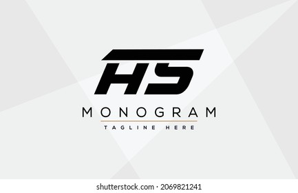 HS AS Abstraktes Logo für Anfangsbuchstaben des Monogrammalphabets
