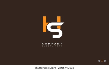 Letras del alfabeto HS Iniciales Logotipo del monograma SH, H y S