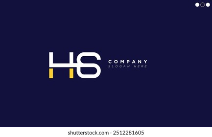Letras do alfabeto SH Iniciais Logotipo do monograma SH, H e S