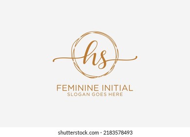 HS Beauty Monogram und elegante Logo Design Handschrift-Logo der ersten Signatur, Hochzeit, Mode, Blumen und botanisch mit kreativen Vorlage.