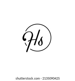 HS circle feminine concept initial logo best for beauty and fashion