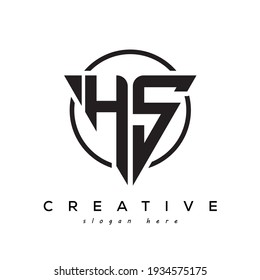 HS creative letter logo with gamming look
