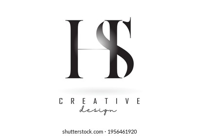 HS h s letter design logo logotype concept with serif font and elegant style. Vector illustration icon with letters H and S.