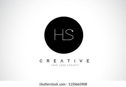 HS H S Logo Design with Black and White Creative Icon Text Letter Vector.