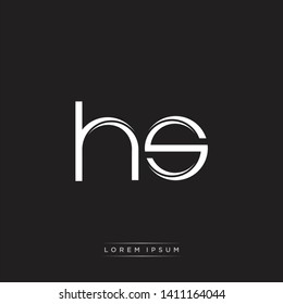 hs h s logo. Initial Letter Split Lowercase text 
