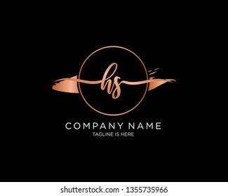 HS handwriting initial  logo vector