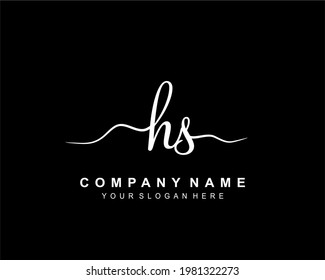 vector inicial de logotipo de escritura a mano HS