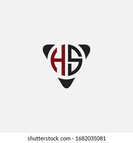 hs initial circle logo triangle modern  vector