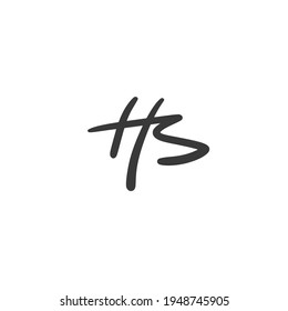 HS initial handwriting logo for identity