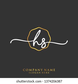 HS Initial handwriting logo template