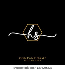 HS Initial handwriting logo template