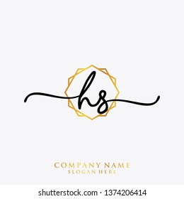 HS Initial handwriting logo template