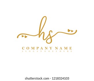 HS Initial handwriting logo vector