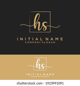 HS Initial letter handwriting and signature logo.