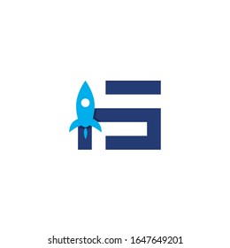 HS initial letter with rocket design logo, elements, icons, symbols, abstract, shapes. Creative inspiration idea with flat style for business company, template collection, marketing promotions.