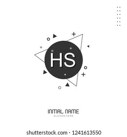 HS Initial logo template vector