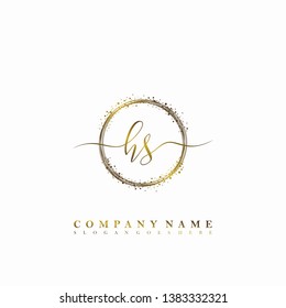 HS Initial luxury handwriting logo vector