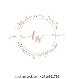 HS Initial monogram handwriting luxury illustration
