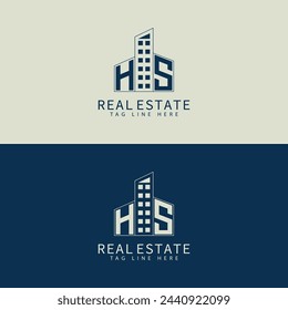 HS initial monogram logo for real estate with home shape creative design.