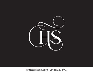 HS latter ligature typography logo design template