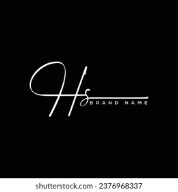 HS letter beauty handwriting vector logo. 
