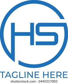 VECTOR de diseño del logotipo del círculo inicial de la letra HS