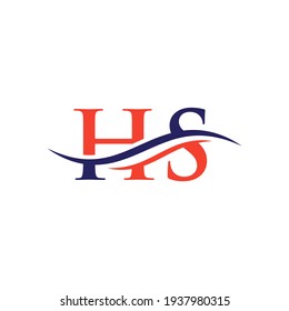 HS Letter Linked Logo for business and company identity. Initial Letter HS Logo Vector Template