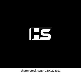 HS letter linked modern logotype with black background