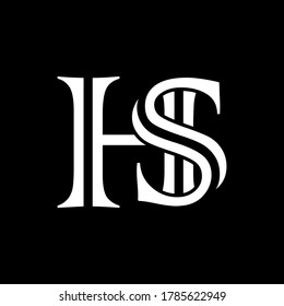 Hs Letter Logo Black Background Nice Stock Vector (Royalty Free ...