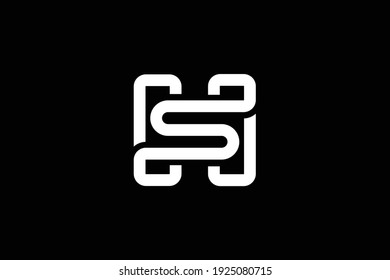 HS letter logo design on luxury background. SH monogram initials letter logo concept. HS icon design. SH elegant and Professional white color letter icon design on black background.