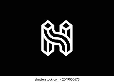 HS letter logo design on luxury background. SH monogram initials letter logo concept. HS icon design. SH elegant and Professional white color letter icon design on black background.