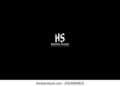 HS letter logo design on black background. HS creative initials letter logo concept. HS unique design