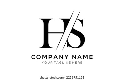 HS letter logo design template elements. HS letter vector logo.