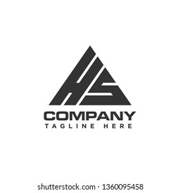 HS letter logo design in triangle shape - Vector file eps 10, really easy to change text and color