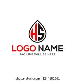HS Letter Logo Design Vector Illustration
