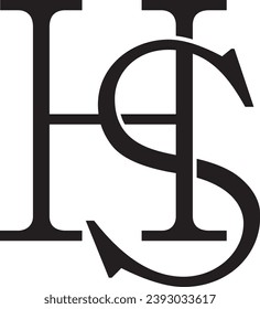 HS letter modern logo design