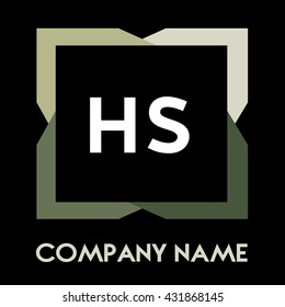 HS letters business logo creative  icon design template elements in abstract background logo, design identity in square with four colors, modern alphabet letters