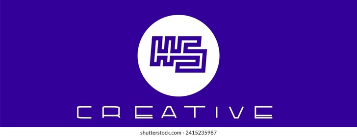 HS logo circle design initials creativity elegant abstract icon vector template