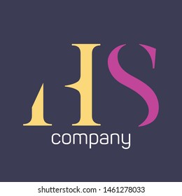 HS logo template. Monogram. Company logo.