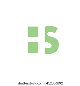 HS Logo. Vector Graphic Branding Letter Element. White Background
